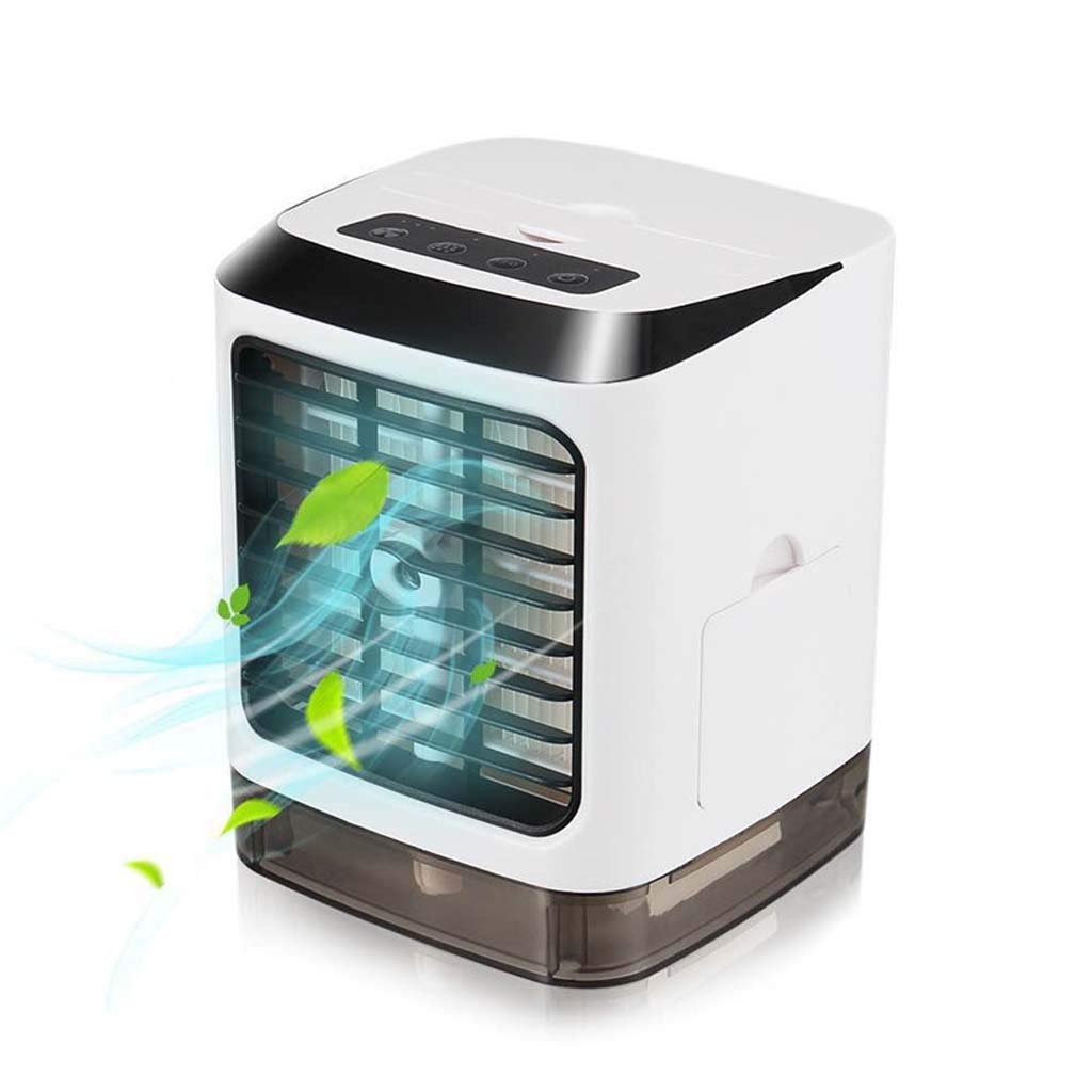Chłodnica powietrza do domu i biura, klimatyzator wyparny i nawilżacz powietrza 3 w 1, przenośny mini klimatyzator USB, 3-biegowy wentylator biurkowy