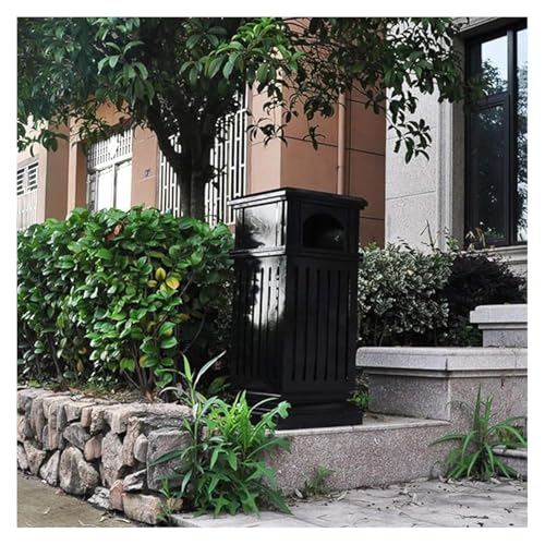 BODHIS Mülltonnen Quadratischer Mülleimer aus Eisen für den Außenbereich Große Mülleimer Retro-Mülleimer für Hotels, Einkaufszentren, gewerbliche Abfalleimer für den Außenbereich 35-Zoll-Mülleimer – Bild 4