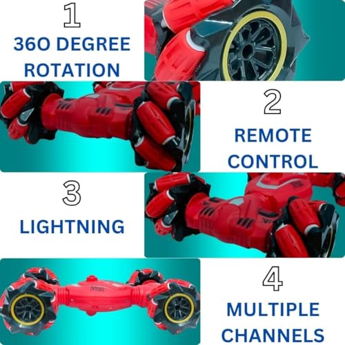 Image of Amitasha RC All-Terrain Rock Crawler Remote Control Car 4X4 Dual Sided Climbing Vehicle 4WD Off-Road Double Sided Rechargeable Truck for Kids & Adults 360 Rotate Drift Stunt Car