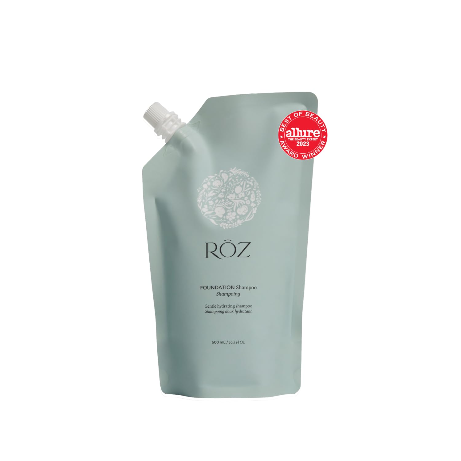 RŌZ Foundation Shampoo Refill | BPA-Free Pouch | Hydrating, Balancing & Gently Cleansing for Air Drying & Styling | Vegan, Color-Safe, Free of