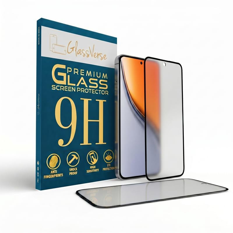 GlassVerse D+ Matte Tempered Glass With 18H Hardness For Realme P3 5G (PACK OF 1) with Free Installation Kit Full screen Coverage - 6.67 inch-image-33