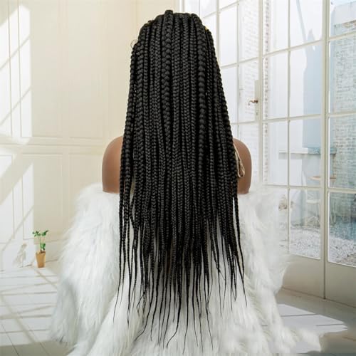 Perruque avant en dentelle tressée avec tresses cornrow légères et confortables