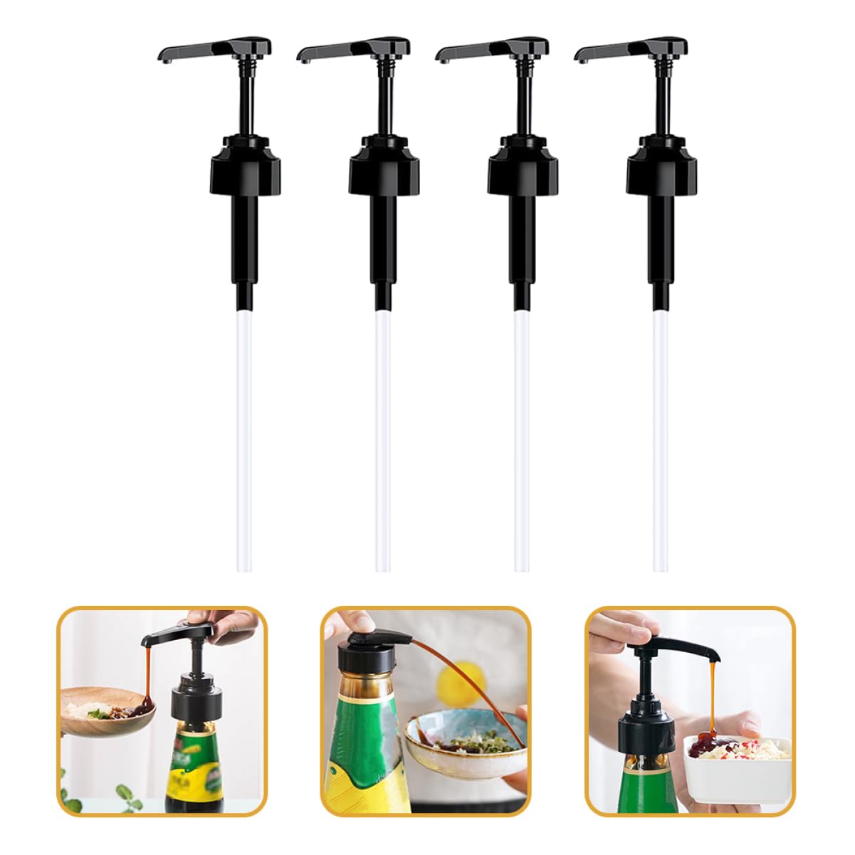 FRCOLOR 16 pezzi pompa pressa bottiglia per salsa di soia pompe per bottiglia di, pompa di sciroppo industriale, pompe per bevande, salsa liquida bottiglia spingere dispenser di sapone premere la