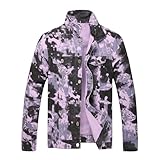 CIVYCEBY Denim Jeans Jackets For Men Slim Fit Destroyed Fashion Ripped Vintage Coat purple Denim Jeans Jacket (1816-S)