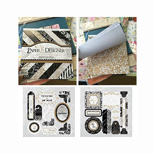 Abaobao 40 Folio Scrapbooking Papír vzorované Karton Papír pro kutily s vintage design pro ruční práce foto pozadí dekorace listy Vintage Papír Pad 8 