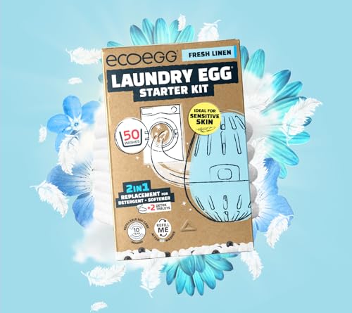 Ecoegg Starter Kit | Detergent and Fabric Softener Replacement | Non bio and no enzymes, chlorine bleaches, phosphates, parabens, SLS/SLES or palm oil | Vegan | Sensitive Skin | Fresh Linen 50 Washes - Image 5
