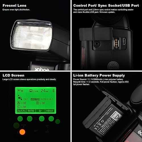 Godox V860II-S V860IIS TTL Flash for Sony, GN60, HSS 1/8000s, 2.4G Wireless Speedlite, Li-ion Battery (650 Shots), External On-Camera Flash with Diffuser Kit by GODOX - Image 2