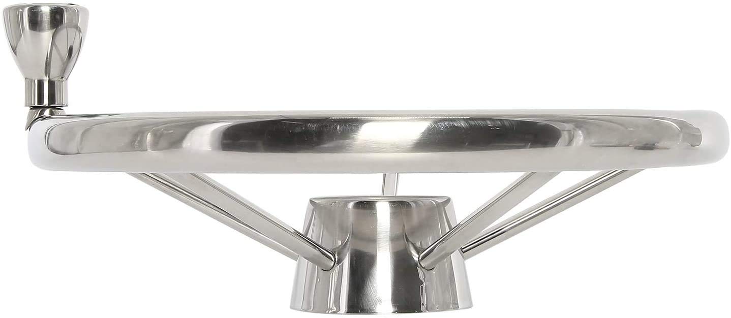 FreeTec 5 Raggi 13-1/2 Pollici Acciaio Inox Volante per Barca e Yacht Con Pulsante 9310SRF1