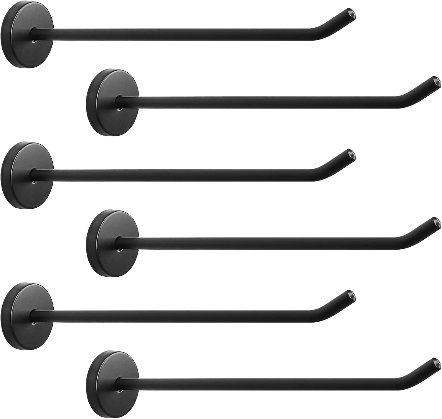 NearMoon Coat Hooks-Bath Towel Hangers, Wall Hooks for Hanging Hat Hurse Robe, 304 Stainless Steel Heavy Duty Garage Hooks for Bathroom Livingroom Hotel Kitchen Garage, 6 Pack (8 Inch, Matte Black) Matte Black 8 Inch
