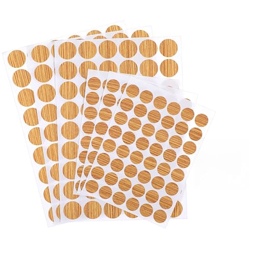 Ymapinc 306 Piezas Tapas para Orificios de Tornillos, Adhesivos para Muebles con Textura de Madera, 2 Tamaños para Estantes de Gabinete miniatura 1