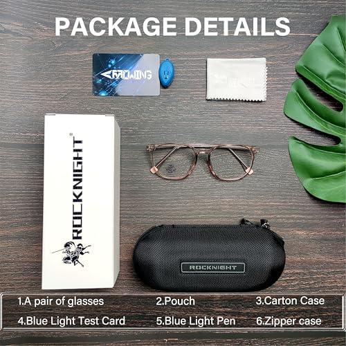 Image of ROCKNIGHT Anti Blue light Rays glasses for women small face anti eye strain blue blocking computer tea transparent frame