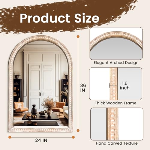 Arched Vanity Mirror for Wall, 36