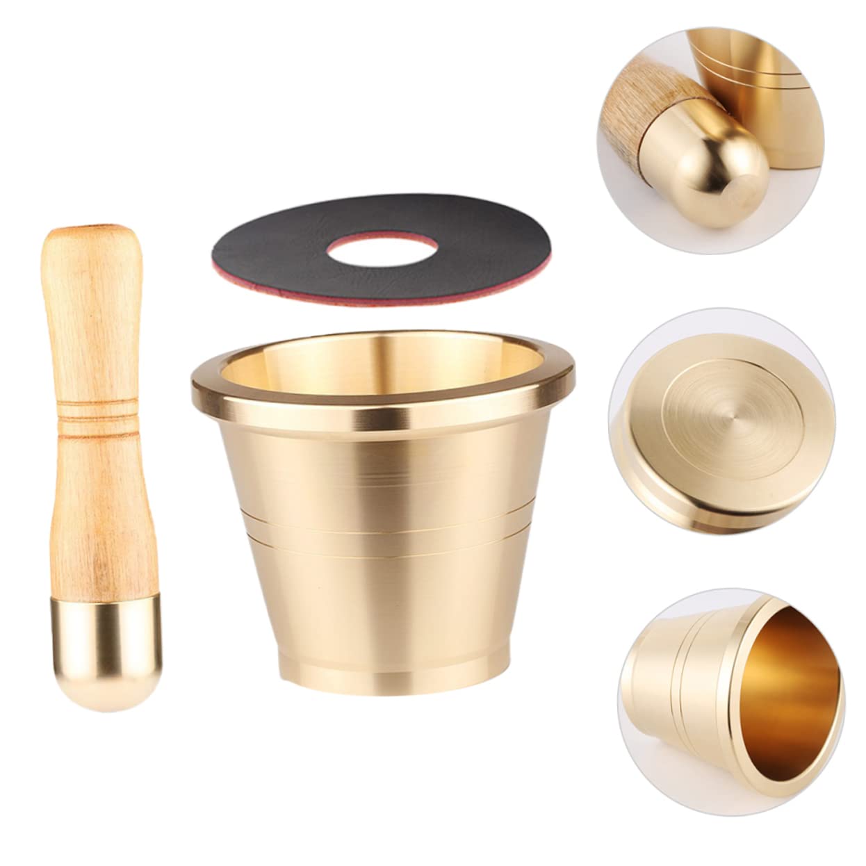 Garneck Chinese Copper Mortar and Pestle for Grinding Garlic and Medicine Small with Stable Base for Fresh Spices and Supplements Kitchen Tool for Flavorful Meals