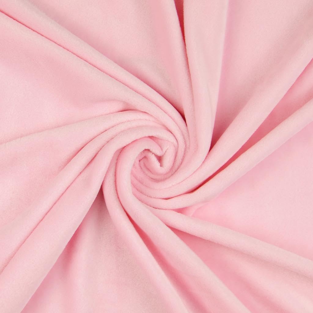 Squish Cuddle Fleece Velour Fabric Material Baby Pink 1MTR