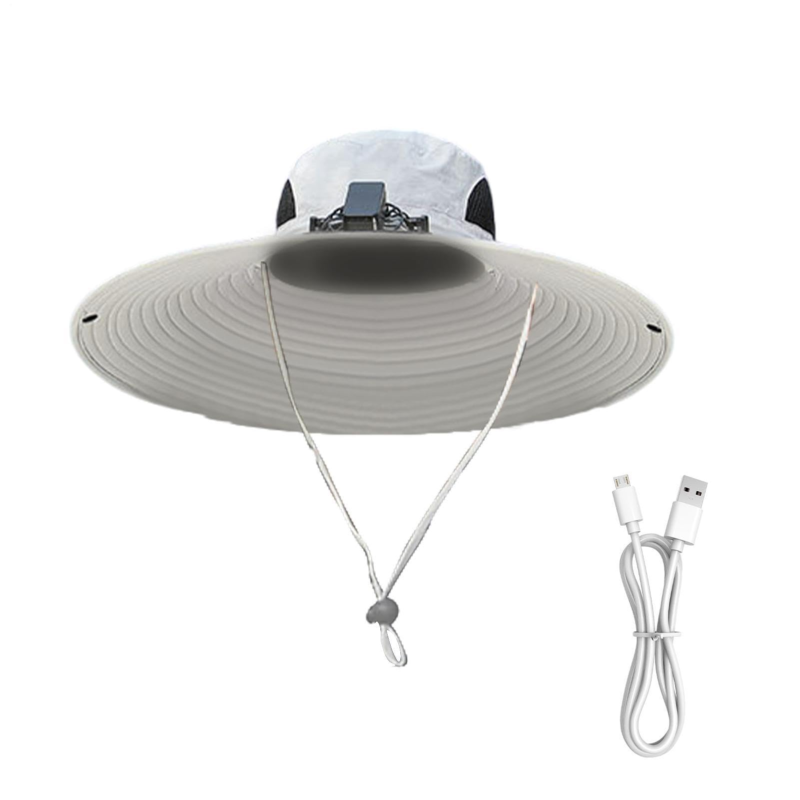 Cappelli da sole da uomo, protezione UV, ventilatore, staccabile, a energia