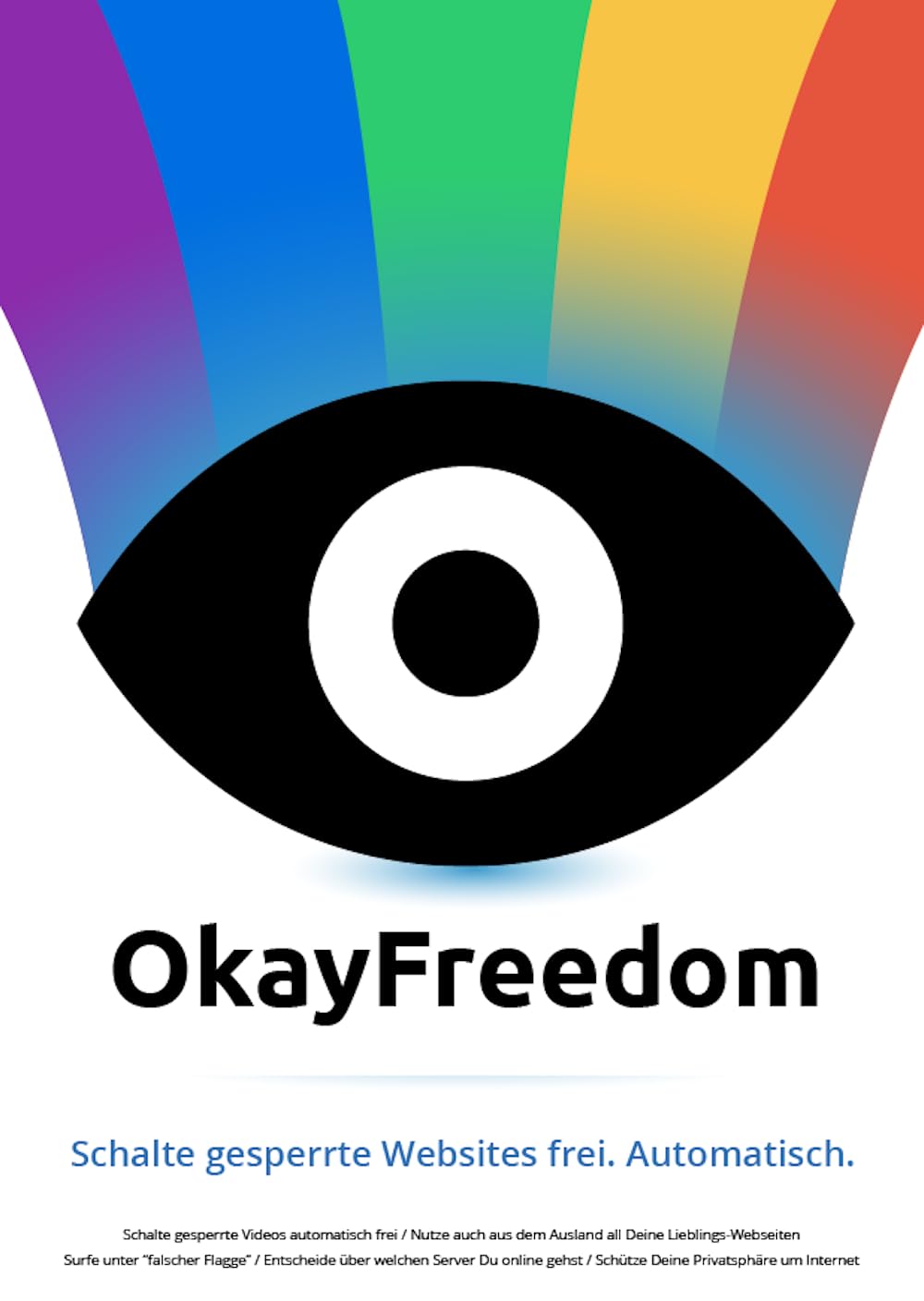 OkayFreedom VPN - Installieren und ohne Registrierung anonym lossurfen - Made in Germany! | Premium | 1 Gerät | 1 Benutzer | 1 Jahr | PC Aktivierungscode per Email