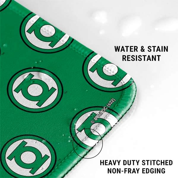 Skinit Large Gaming Mouse Pad - Officially Licensed Green Lantern Logo Pattern Design with Stitched Edges, Waterproof, Non-Slip Rubber Base, Desk Mat for Keyboard & Mouse, 31.5" x 11.8" inches