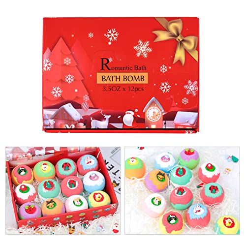 Eastdall Conjunto de presentes 12 unidades de bombas de banho para o Natal com alce do boneco de nev