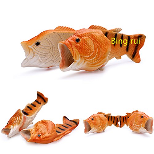 Image of BING RUI CO Fish Slippers Beach Shoes Non-Slip Sandals Creative Bass Slippers Men and Women Casual Shoe