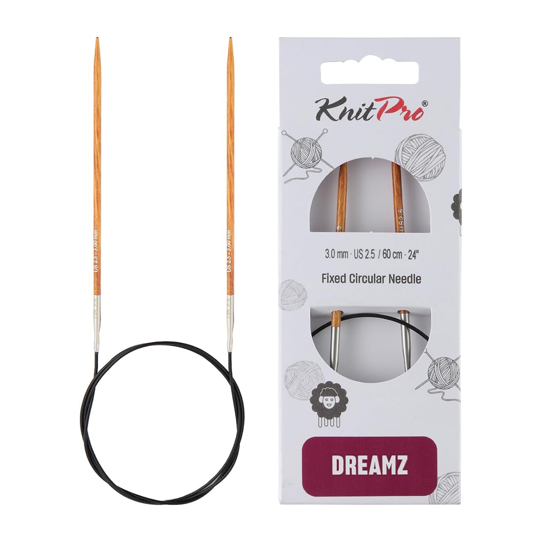 KnitPro Dreamz Fixed Circular Needles 24" (60cm) | Size 3.00mm