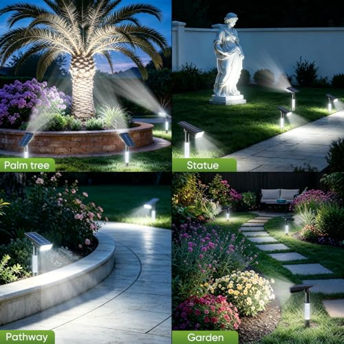 ORDEBIL Solar Spot Lights Outdoor Waterproof, Cool White 4 Pack by ORDEBIL - Used condition - Image 6