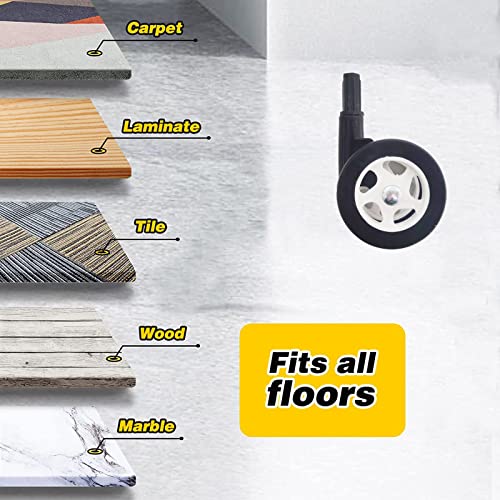 Baby Walker Wheels Replacement, Set Of 4, Baby Walker Accessories, Plastic Rubber Wheels Casters, Universal Wheels (A-Black) #TOP3