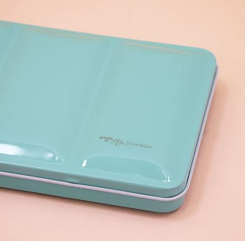 Miniatura 4 de Craftelier - Pastillero de acuarela con surtido de 48 colores + pincel de agua con depósito de agua para caligrafía, letras o medios mixtos y otras