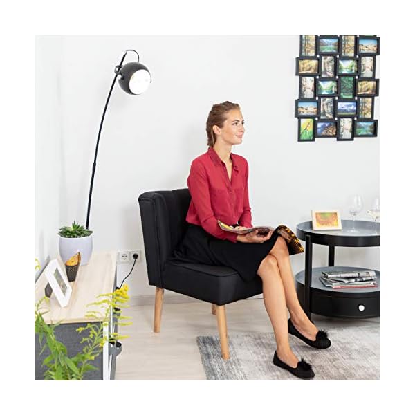 Relaxdays Retro Cocktail, Scandinavian Design, Soft Fabric, Comfortable Relaxing Wingback Chair - Image 3