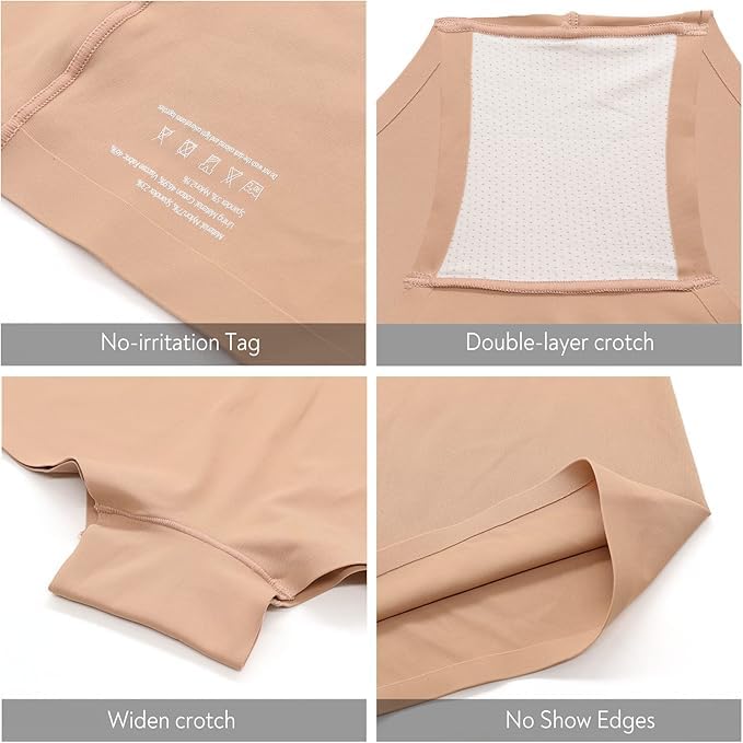 Image of FallSweet No Show Boy Shorts Underwear for Women Seamless Panties Boxer Briefs Pack