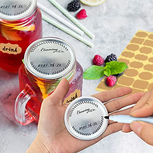 100 Counts Canning Lids Wide Mouth For Ball Kerr Jars-100% Leakproof Airtight Sealing Lids For Wide Mouth Jars,Split-Type Metal Food Grade Material Mason Lids For Canning(100Pcs-86Mm, Update-Silver) #TOP2