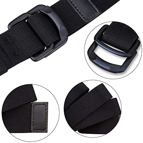 Elastic Belts, Tactical Nylon Canvas Belt Military Heavy Duty Sports Belts with Double D-Ring Buckle 1.5 Inch Webbing3
