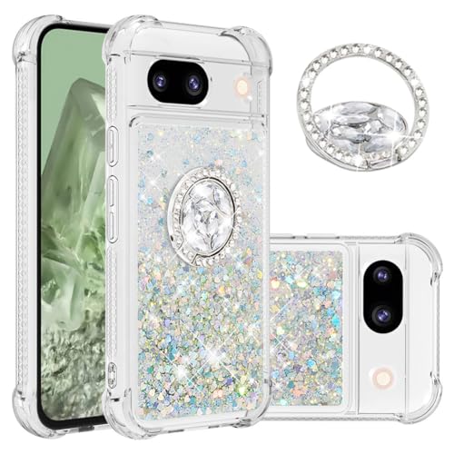 Coque Pixel 8A liquide pailleté argent pour vos soirées et selfies