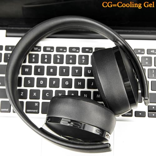Image of SOULWIT Cooling-Gel Ear Pads Cushions for Sony New Gold Wireless PlayStation PS4 Headset, Replacement Earpads for 2018 Version, Headphone Model CUHYA-0080- Black