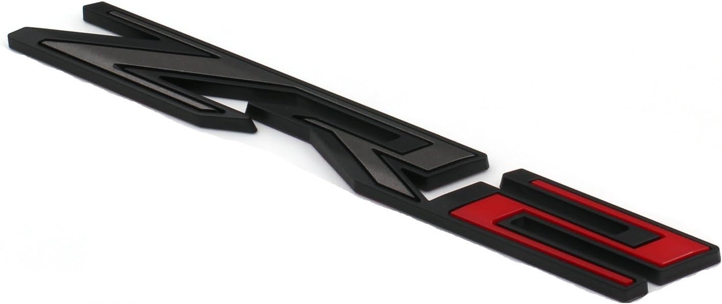 3PCS Matte Black Red Fender Rear ZR2 Emblem Badge Compatible with Silverado Colorado (Black Red)