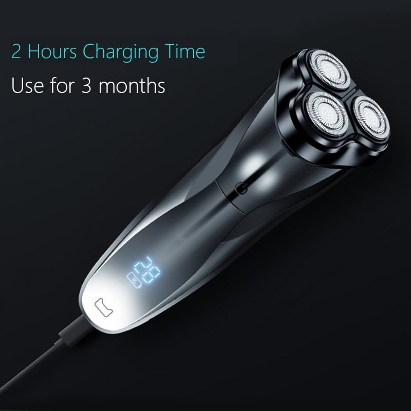 Head Shaver for Men, Rechargeable IPX7 Waterproof Electric Shaver Wet and Dry Men's Rotary Shavers Electric Shaving Razors with Pop-up Trimmer (Color : Blackstone 3)