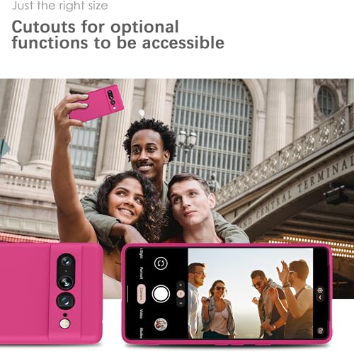 Image of YATWIN Silicone Back Case for Google Pixel 7 Pro, Soft-Touch Phone Back Cover for Google Pixel 7 Pro - Magenta