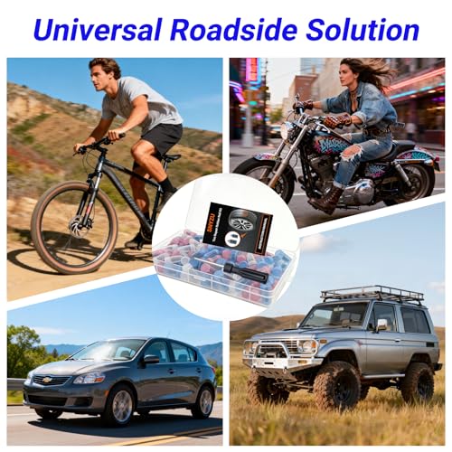 Image of 100PCS Tire Repair Rubber Nail Kit, Premium Spiral Screw-in Tire Plugs with 3 Sizes, Emergency Roadside Flat Tire Fix Tool for Car Truck Motorcycle Tractor ATV SUV (100PCS + Screwdriver)