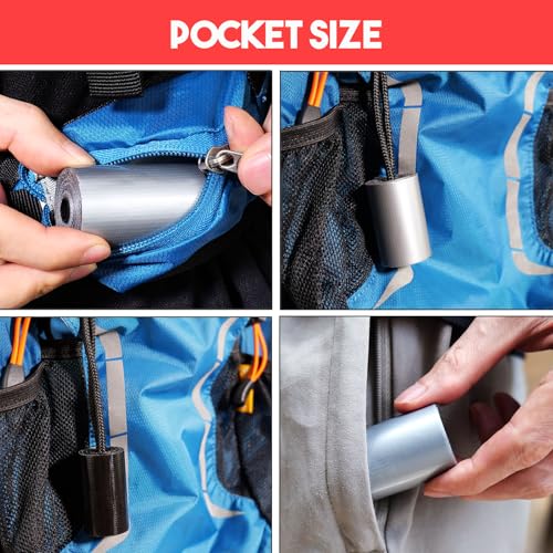 Image of Pocket Size Duct Tape, Emergency Kit for Outdoors, Travel, Car, Survival Gear, First Aid, Backpacking, Camping, 2 Inch x 16 Feet, Silver, Pack of 1