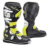  FORMA Botas Moto Terreno TX Homologado CE, Negro/Bianco/Amarillo Fluorescente, 47