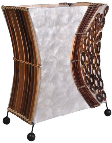Deko-Leuchte WAYAN, Lampe aus Natur-Material, Stimmungsleuchte, eckig, Höhe ca. 30 cm