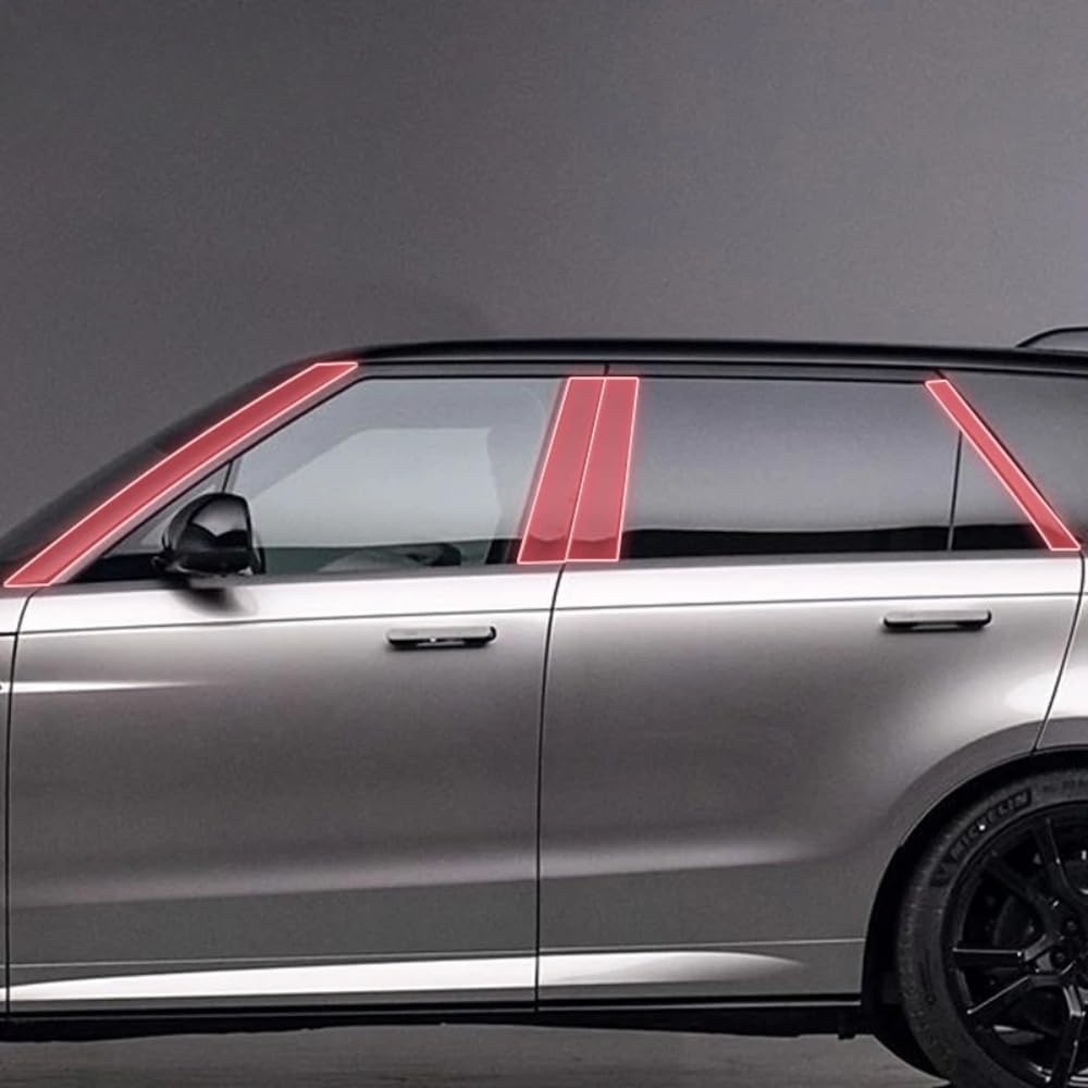 Car Exterior Body Film B C Window Pillar Scratch Prevention Membrane TPU PPF Paint Film Accessories，for Landrover Range Rover Sport 2024-2025 (Transparent)