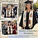 CHMKMF Puerto Rican Graduation Stole, Class of 2026 American & Puerto Rico Flag Sash with Gold Glitter Trim & Tassels for High School College Grad, 72"