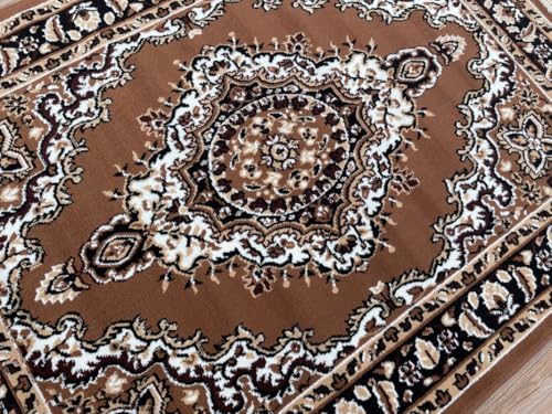 Image of TTC THREAD & TEXTURE CARPET Traditional Comfort: Power-Loomed Carpets for Living Room- Every Space Area Rug Color Gold Size 3x5 Feet (90x150cm)