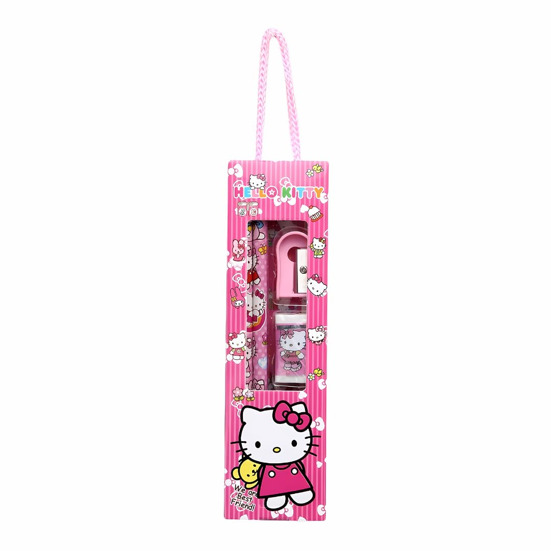 Hello Kitty Cartoon Design Stationery Gift Pack for Kids Birthday Return Gifts Theme Party Pink (PACK OF 6)