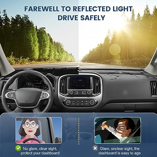 Rilsen Dashboard Cover Mat Custom Fit for Chevrolet/Chevy Colorado 2015-2020 2021 2022 Dash Cover Nonslip Dash Mat Protector Sunshade No Glare Black by Rilsen - Used condition - Image 4
