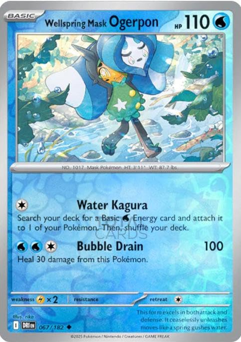 Pokemon - Wellspring Mask Ogerpon 067 182 - Destined Rivals - Reverse Foil - Single Card