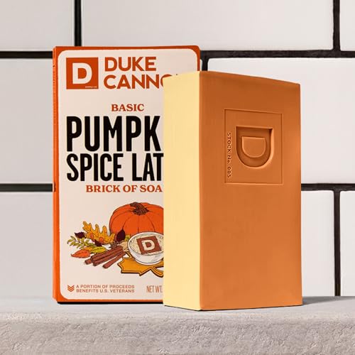 Image of Duke Cannon Supply Co. Pumpkin Spice Latte Bar Soap 3-Pack - Limited Edition 10 oz Big Brick, Masculine Fall Scent, Exfoliating Body Soap for Men