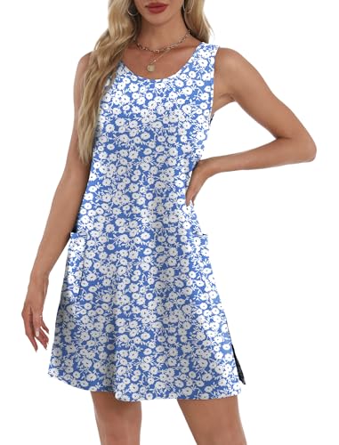 Image of BKRIVE Coverup Summer Dresses for Women 2026 Eyelet Casual Loose Sleeveless Sundresses Tank Dresses with Pockets