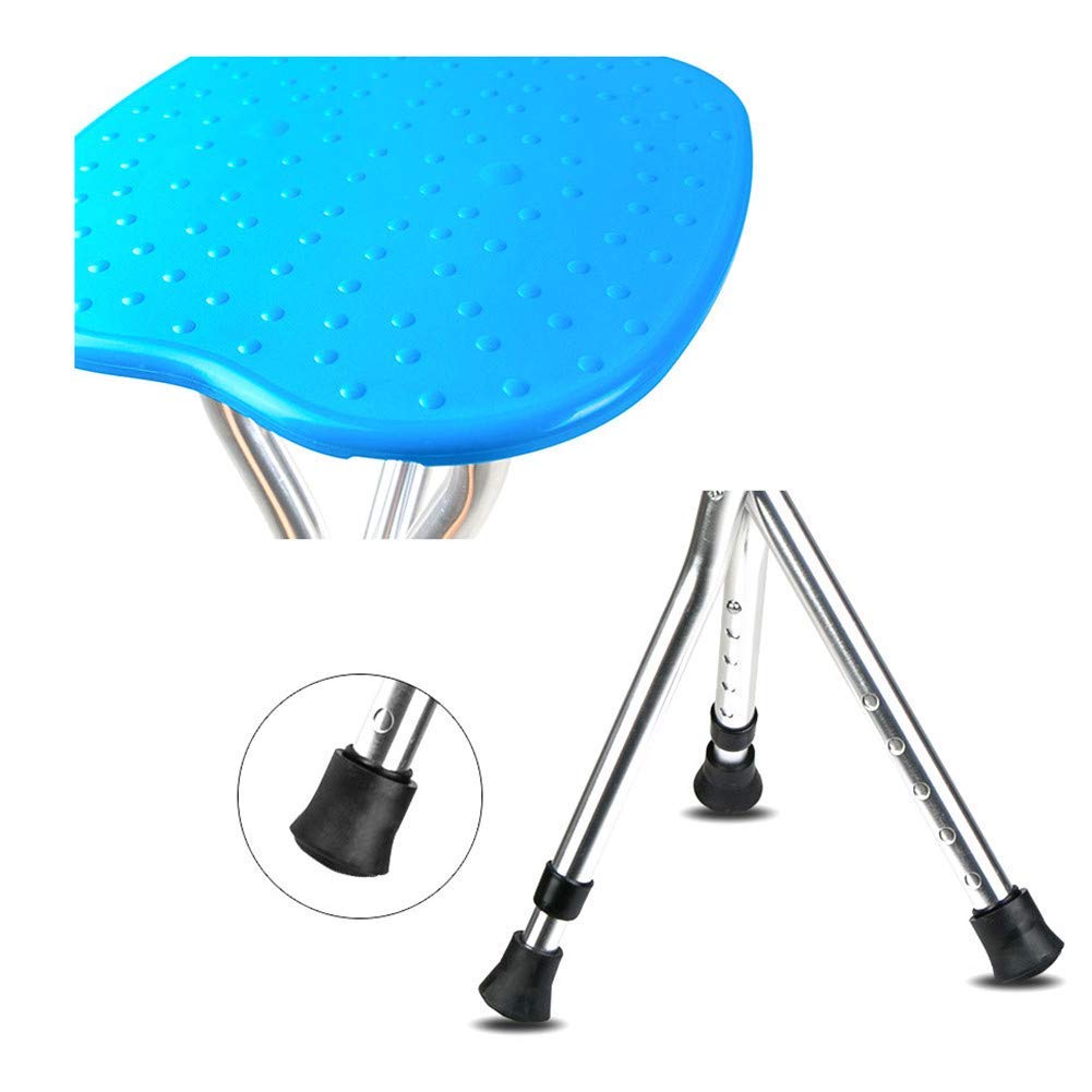Bastón Plegable con Asiento, bastón Plegable con luz LED, Taburete de Descanso portátil Ligero y Ajustable para Personas Mayores