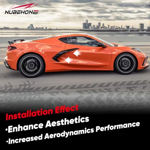 NUBEHONE 4PCS C8 Side Fender Vent Trim Fit for 2020-2026 Corvette Stingray by NUBEHONE - Image 4